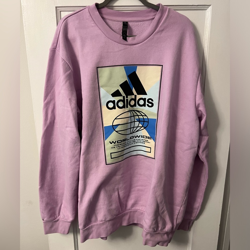 Adidas Pink Graphic Print Sweatshirt